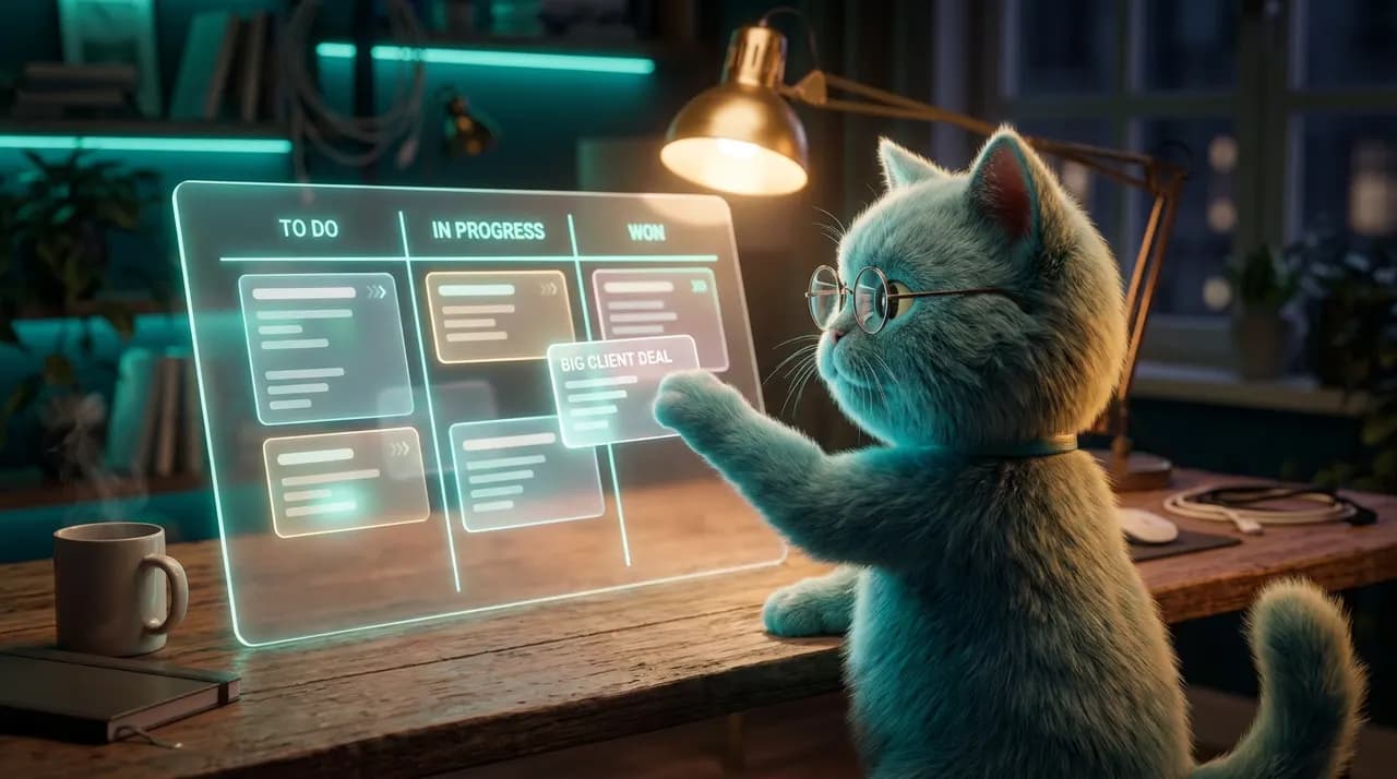 Кот-сметчик студии — иллюстрация к калькулятору «Калькулятор стоимости CRM»