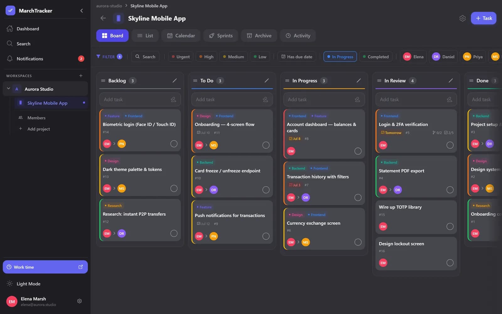 MarchTracker — командный трекер задач для iOS, Android и веба